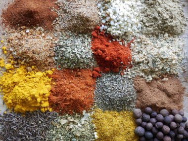 Makro otlar ve baharatlar koleksiyonu fotoğraf