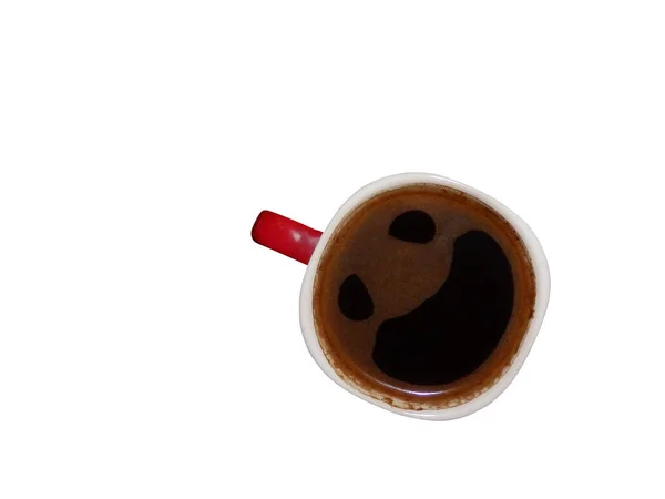 Grappige concept met smileygezicht op de koffie — Stockfoto