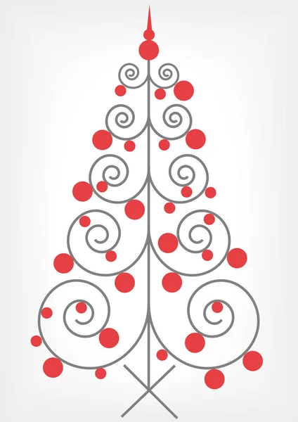 Farbvektor einfach Weihnachtsbaum Illustration — Stockvektor