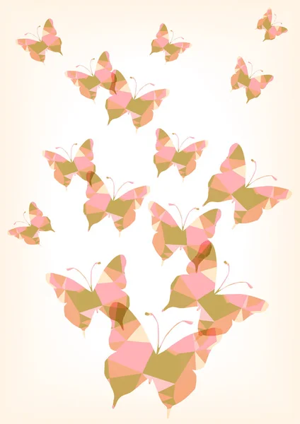 颜色矢量蝴蝶孤立在白色背景上的剪影 — 图库矢量图片