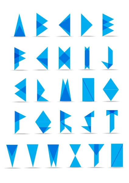 Uppsättning vektor trianglar bokstäver isolerad på vit bakgrund — Stock vektor