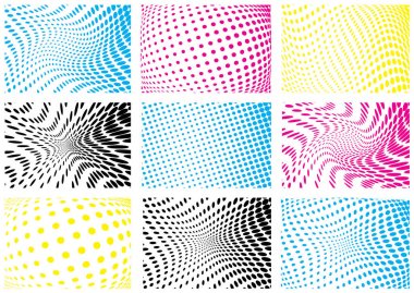 aydınlık Cmyk vektör Renk tonlu arka retro tarzı dizi