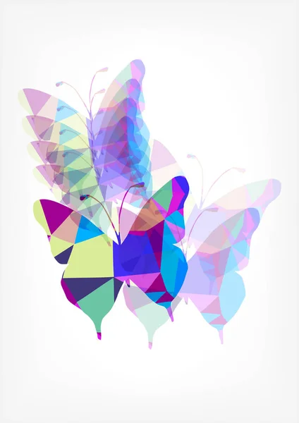 Абстрактные векторные силуэты бабочек на белом фоне — стоковый вектор