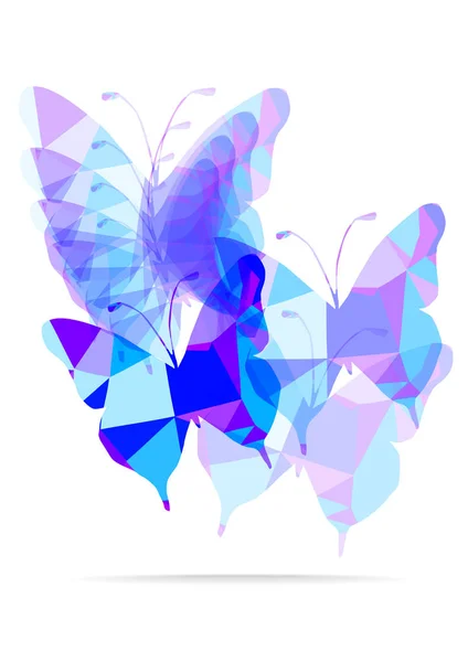 Colorvector kelebek düşük çokgen şekiller — Stok Vektör