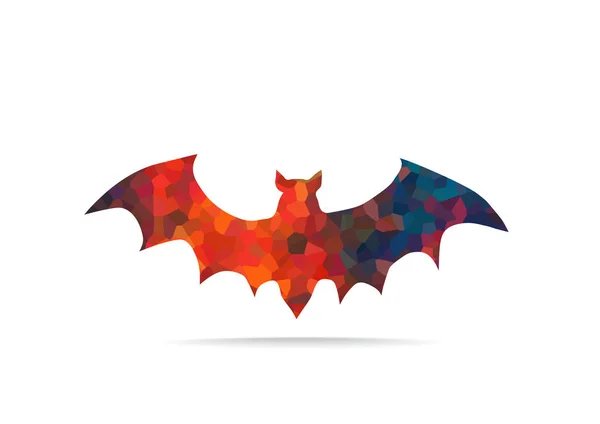 Brillante vector polígonos murciélago silueta — Archivo Imágenes Vectoriales