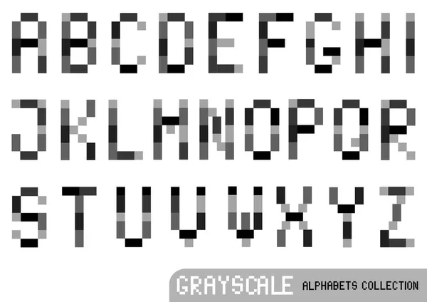 Grijswaarden vector Alfabetletters — Stockvector