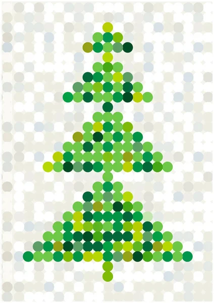 Green vector polka dots tree — Stock Vector