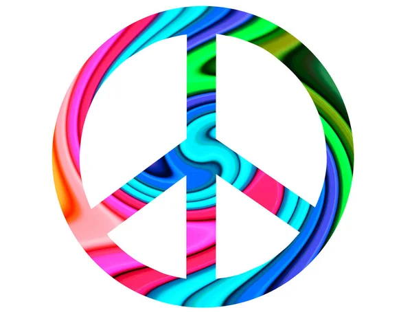 Abstrato arco-íris cores ícone de paz isolado no fundo branco — Fotografia de Stock