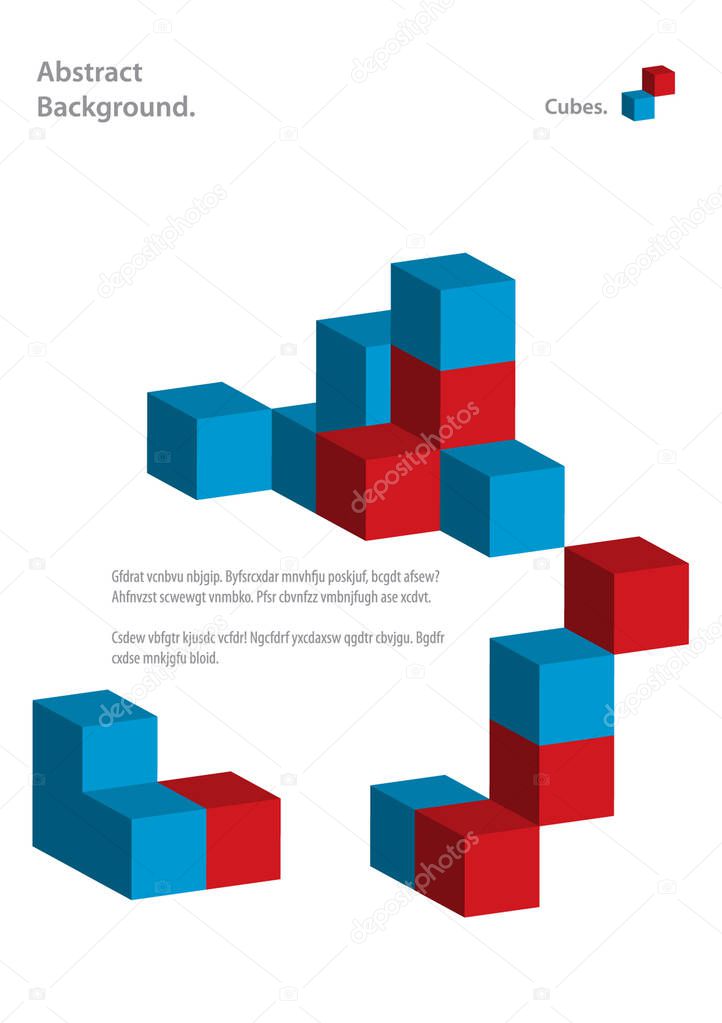 3D vector cubes background