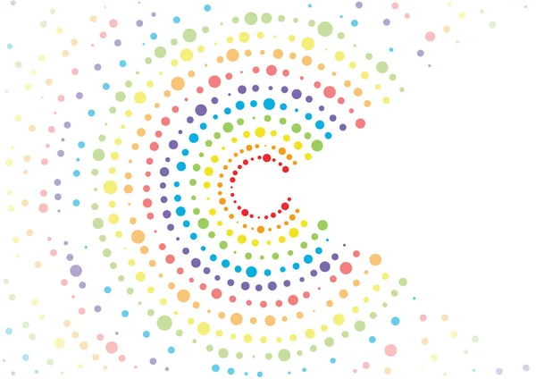Abstract vector rainbow polka dots background, color halftone concept — Stock Vector