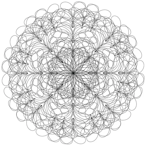 Черно-белый векторный цветок мандала фон — стоковый вектор