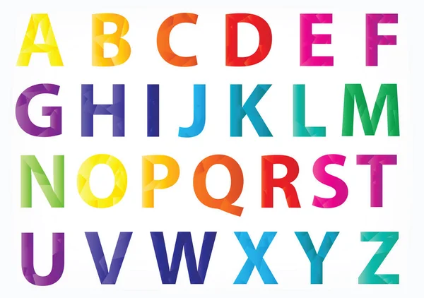 Colección de letras de alfabeto vectorial brillante aislada sobre fondo blanco . — Archivo Imágenes Vectoriales