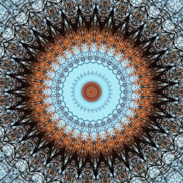 Abstraktní Kruh Mandala Pozadí Moderní Vitráže Cicle Mandala Designu Přírodní — Stock fotografie