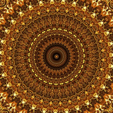 Altın ışıltılı mandala arka plan. Renk soyut altın mandala tasarımı. Trendy simetrik daire mandala arka plan.                      