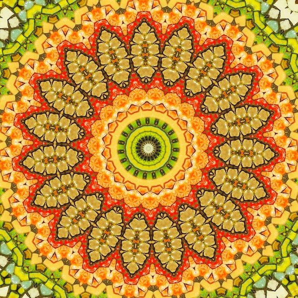 Fényes Színes Mozaik Mandala Háttér Színes Absztrakt Mandala Világos Mozaik — Stock Fotó
