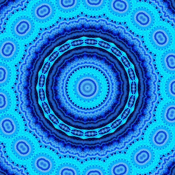 Blue abstract mandala background. Circle meditation mandala.