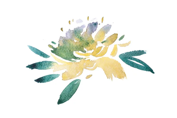 Watercolor drawing of fresh garden flowers — Stock Photo, Image