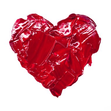 Akrilik kalp elle çizilmiş