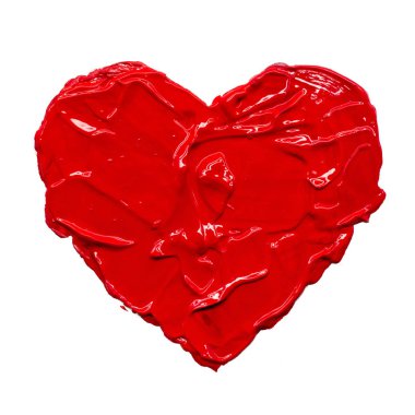 Akrilik kalp elle çizilmiş