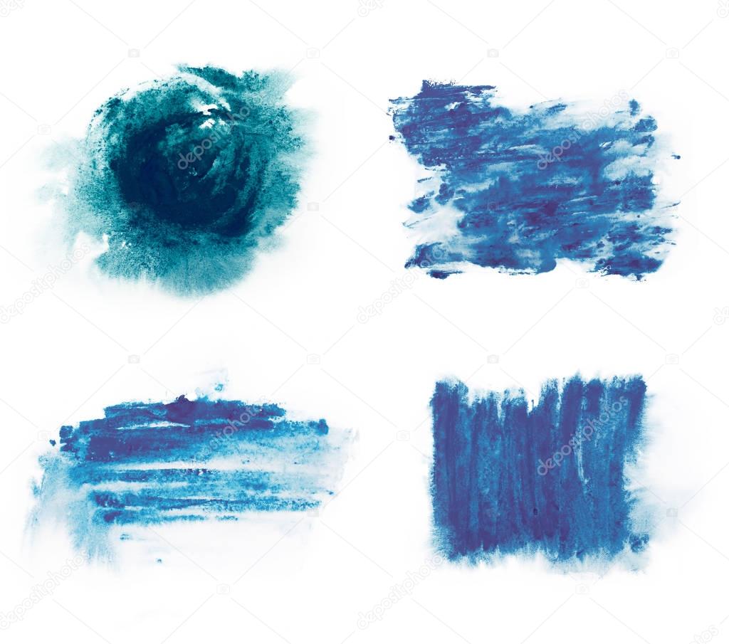 Blue paint watercolor aquarelle stains