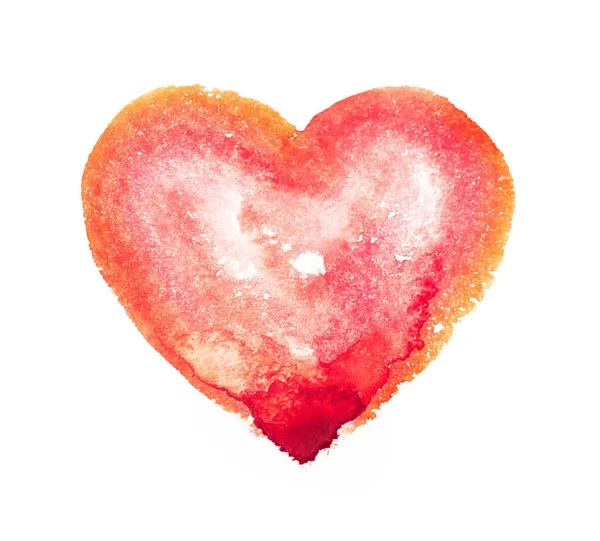Suluboya kalp elle çizilmiş — Stok fotoğraf