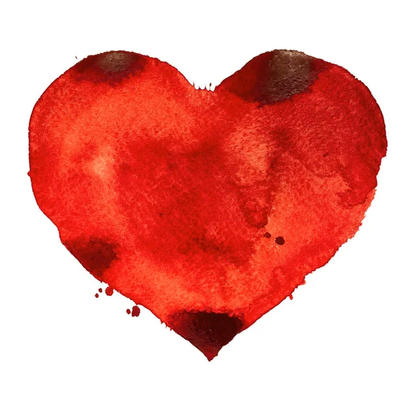 Watercolor coração mão desenhada — Fotografia de Stock