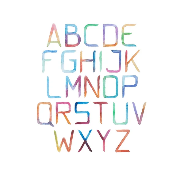 Aquarelle aquarelle lettres alphabet — Photo