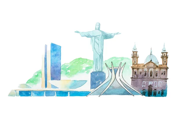 Monumentos famosos de Brasil — Foto de Stock