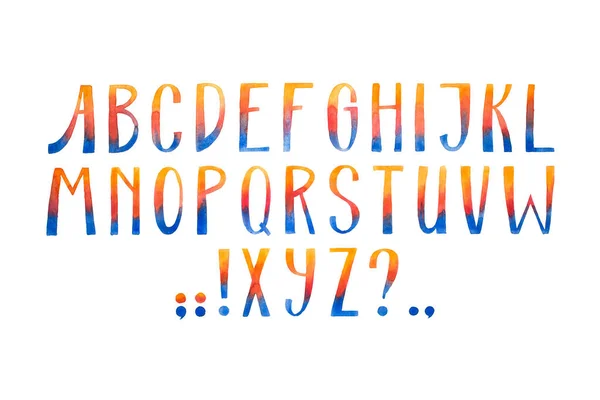 Aquarelle hand drawn alphabet — 스톡 사진