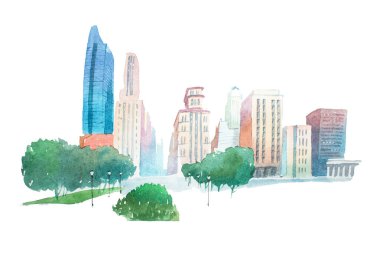Aquarelle modern şehir 