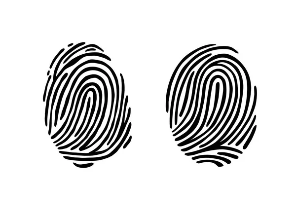 Silhouette of thumb fingerprints — Stock Vector