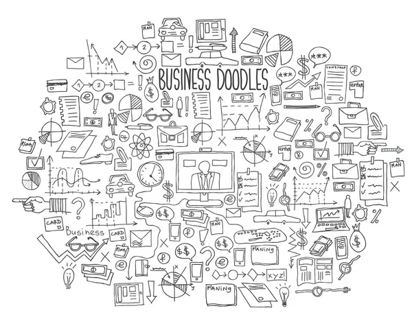Dibujar a mano doodle elementos de negocio — Vector de stock