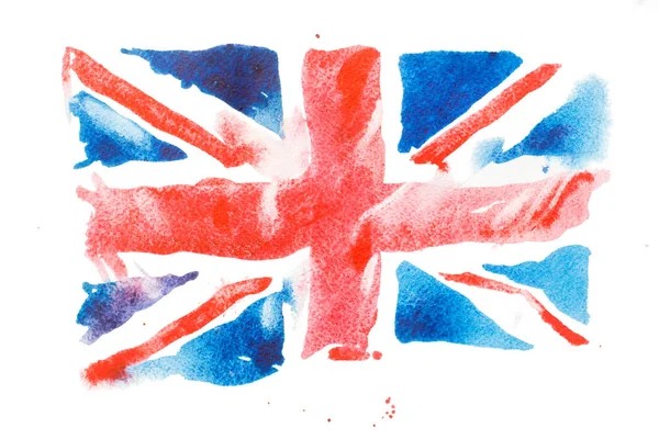水彩画英国国旗 — 图库照片