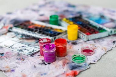 Suluboya aquarelle boya kutusunda paleti