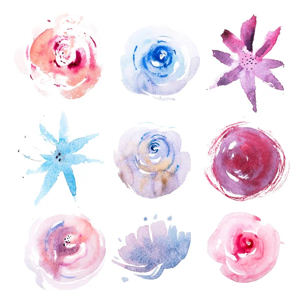 Aquarellzeichnung der Sommerwiese frische Blumen Aquarellmalerei — Stockfoto