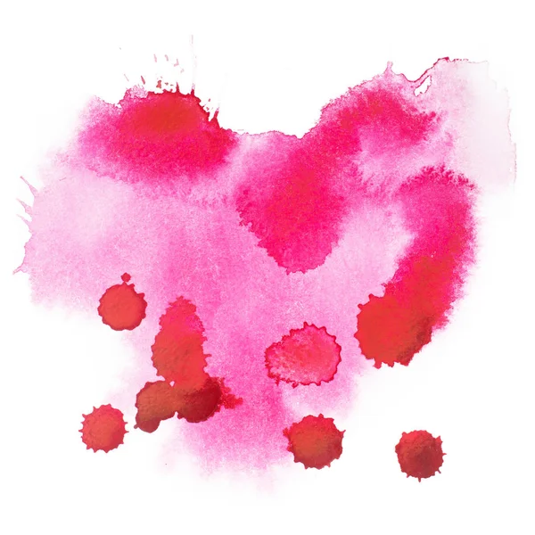 Acquerello astratto acquerello disegnato a mano forme colorate arte colore rosso vernice o macchie di sangue — Foto Stock