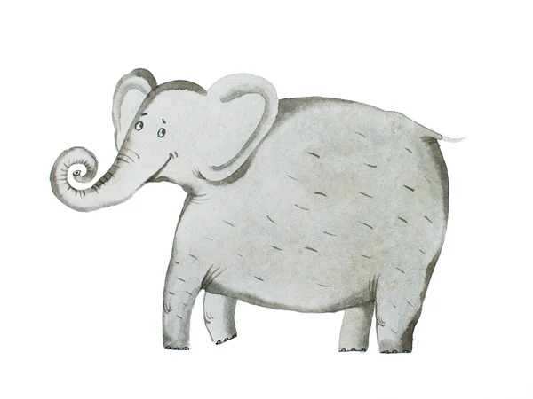 Dibujo de mano acuarela de elefante Aquarelle ilustración — Foto de Stock