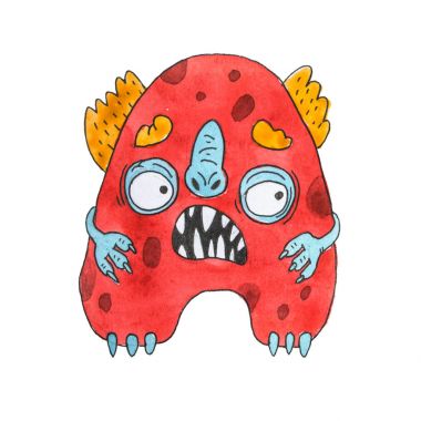 Komik suluboya karikatür İngilizce alfabesi canavarlar ile