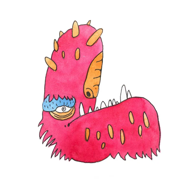 Komik suluboya karikatür İngilizce alfabesi canavarlar ile