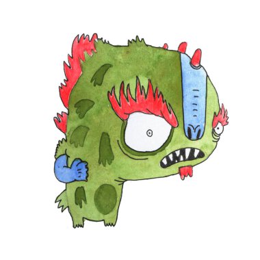 Komik suluboya karikatür İngilizce alfabesi canavarlar ile