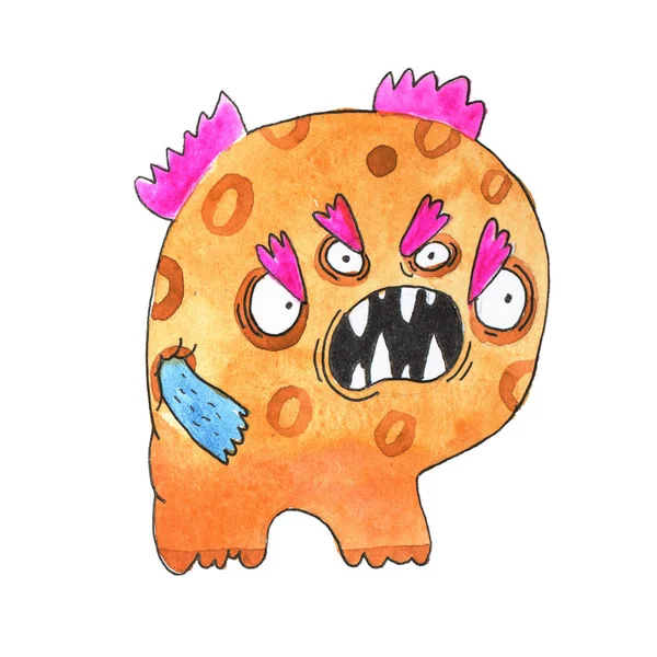 Komik suluboya karikatür İngilizce alfabesi canavarlar ile