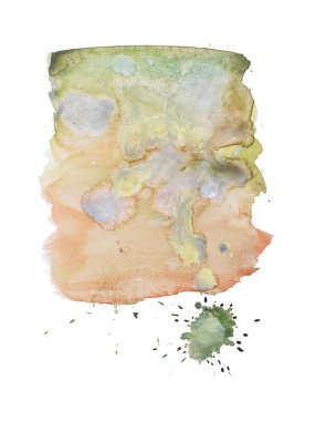 Suluboya aquarelle elle çizilmiş renk şekil sanat boya sıçramak leke