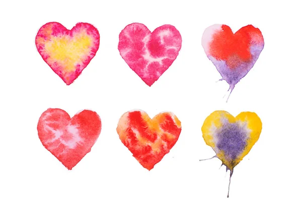 Watercolor painted red heart hand drawn illustration. — Stock Photo, Image