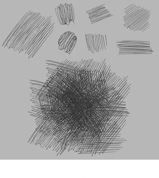 Grunge áspera eclosión dibujo texturas conjunto. ilustración vectorial — Archivo Imágenes Vectoriales