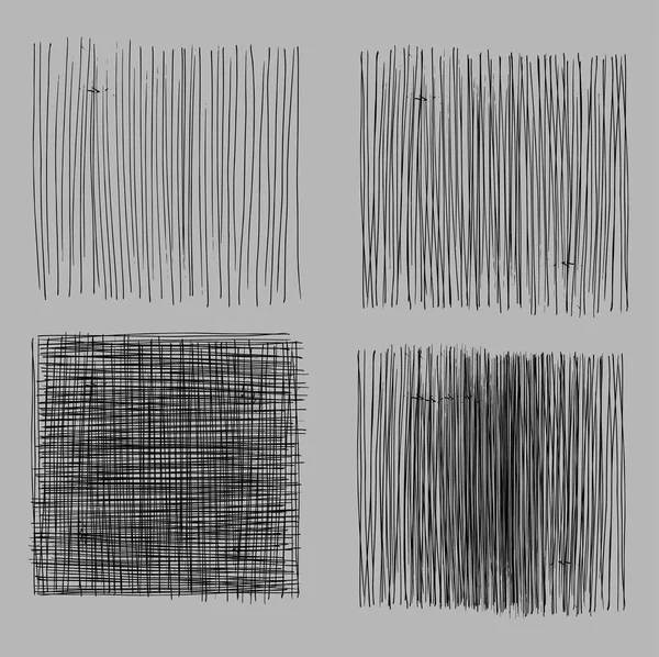 Grunge áspera eclosión dibujo texturas conjunto. ilustración vectorial — Archivo Imágenes Vectoriales