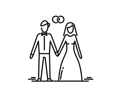 Adam ve kadın genç bir çift. Düğün evlilik.