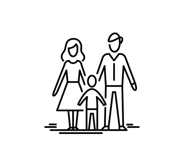 Young family child and parents Mother father kid. — Stock Vector