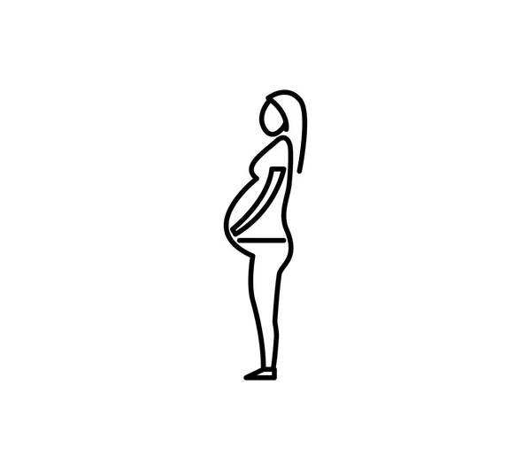 Unga gravid kvinna stående ikonen vektorillustration — Stock vektor