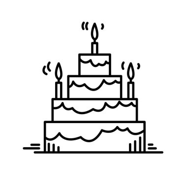 Simgeler doğum günü pastası parti kutlama yıllar, hatta tatil, Noel ve yeni yıl.
