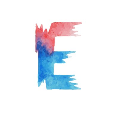 Renkli suluboya aquarelle yazı tipi el yazısı türü ele çekin abc alfabesi harfleri